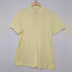 JCrew Men's Pale Yellow Polo Shirt Spring Easter Church Preppy Casual Cotton L